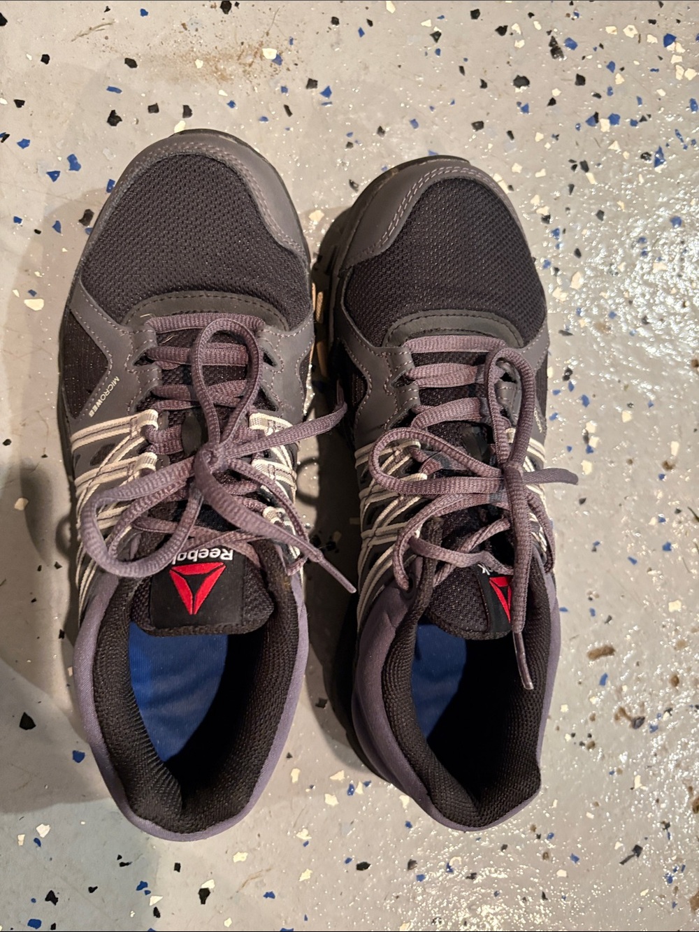 Reebok Dark Gray Athletic Sneakers - Lightweight.